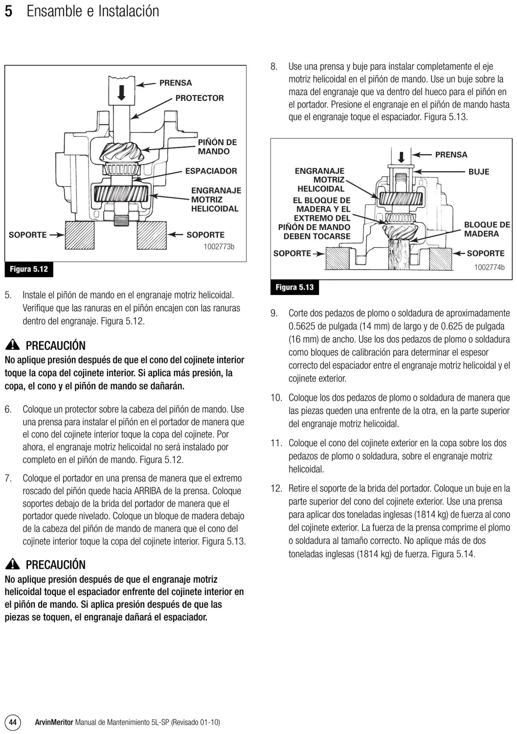 Manual de Serviço Meritor RT-140 a RT-169, RZ-166, RZ-186 e RZ-188 (MM-5L-SP) — página 1 do documento