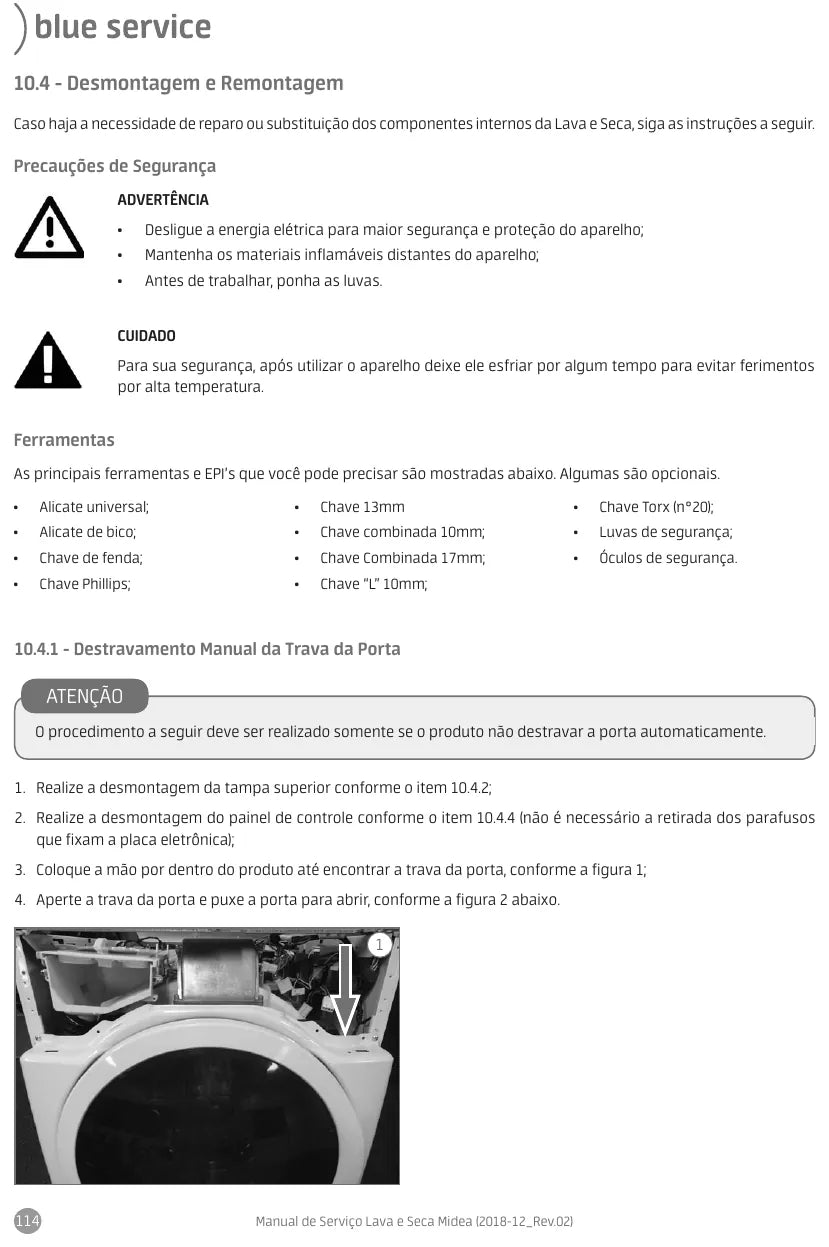 Manual de Serviço Midea Lava e Seca LSA, LSC e LSX — página interna 4
