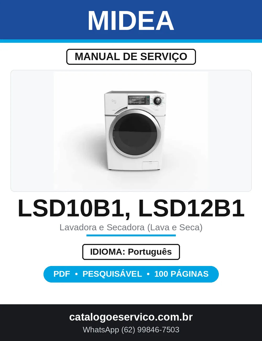 Manual de Serviço Midea Lava e Seca LSD10B1 e LSD12B1 — capa