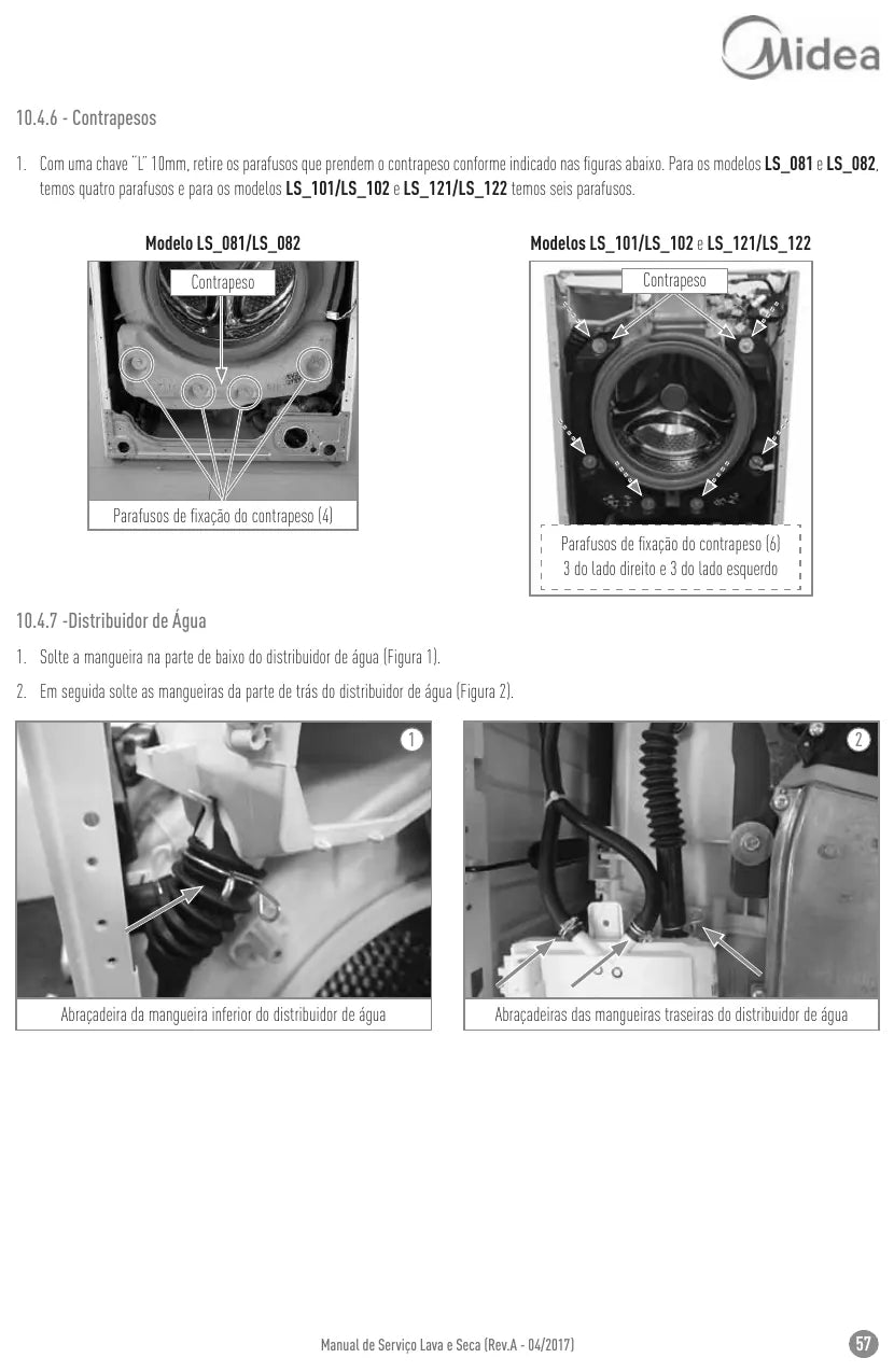 Manual de Serviço Midea Lava e Seca LSX081 LSX101 LSX121 — página interna 3