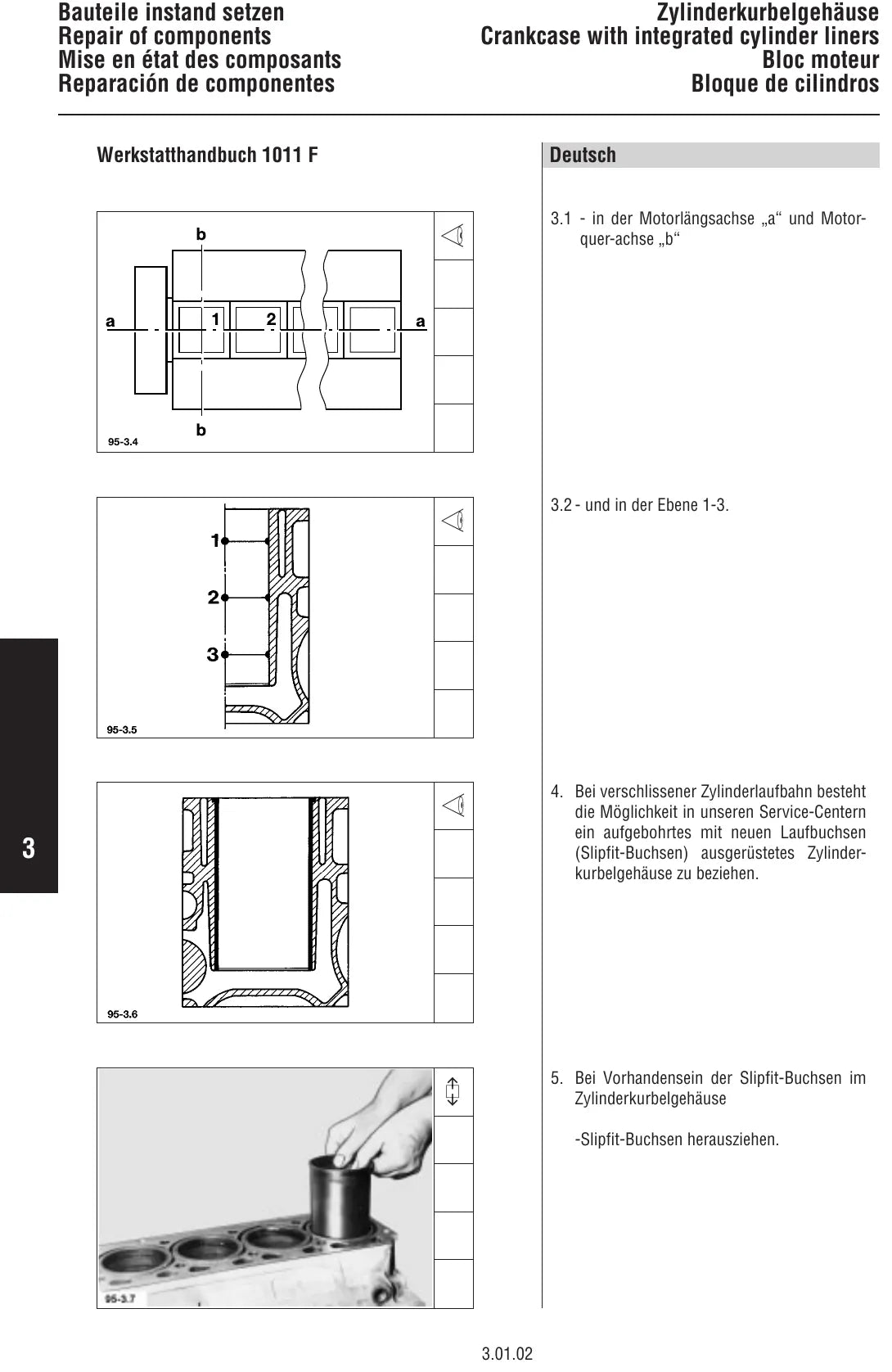 Página ilustrada do Manual de Oficina Deutz 1011 F com as posições numeradas