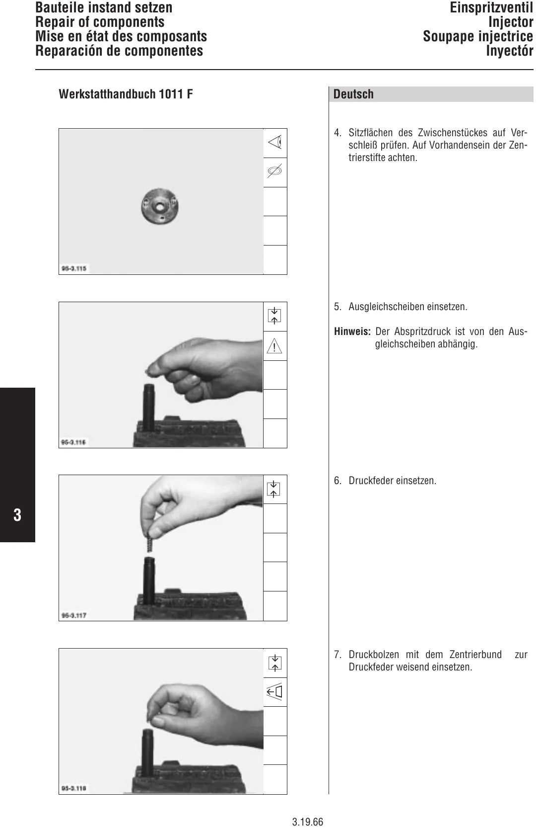 Página interna do Manual de Oficina Deutz 1011 F — Motor diesel