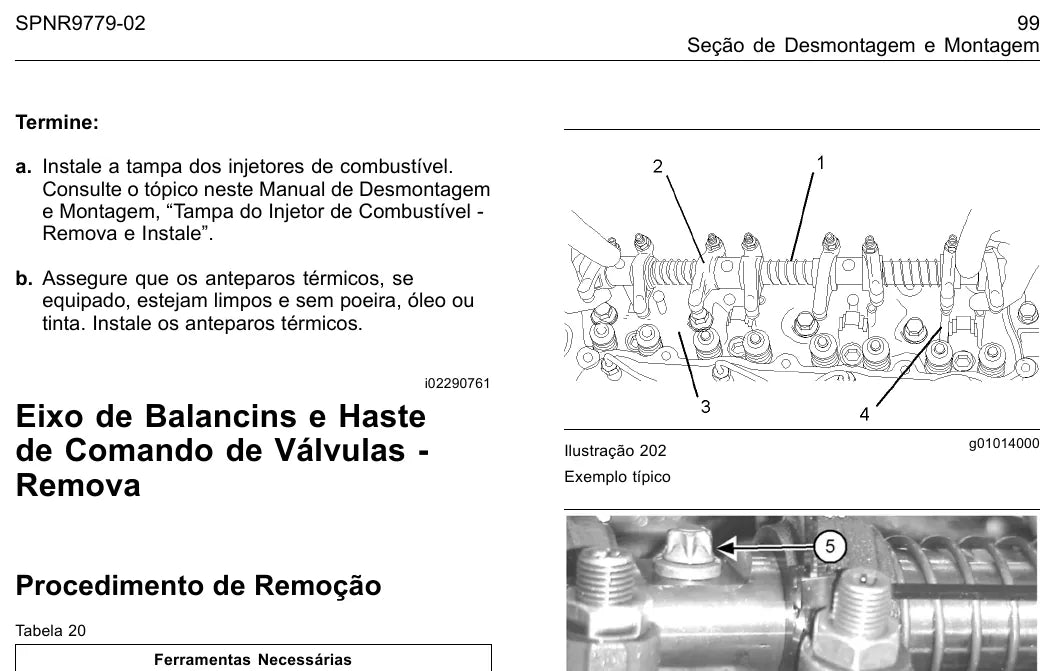 Detalhe de conjunto do Manual de Serviço Perkins 1103 / 1104 com as referências de fábrica