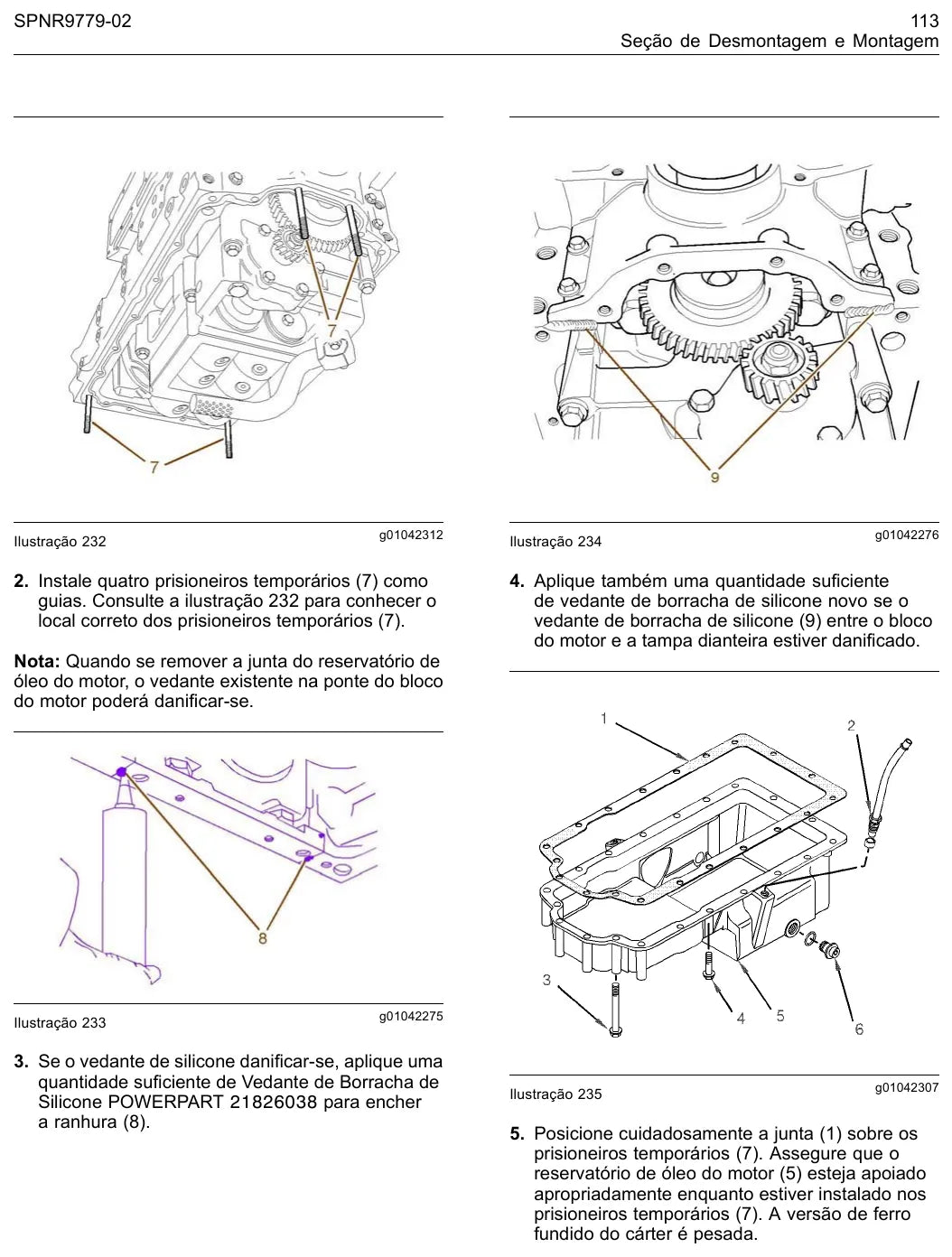 Página interna do Manual de Serviço Perkins 1103 / 1104 — Motor diesel