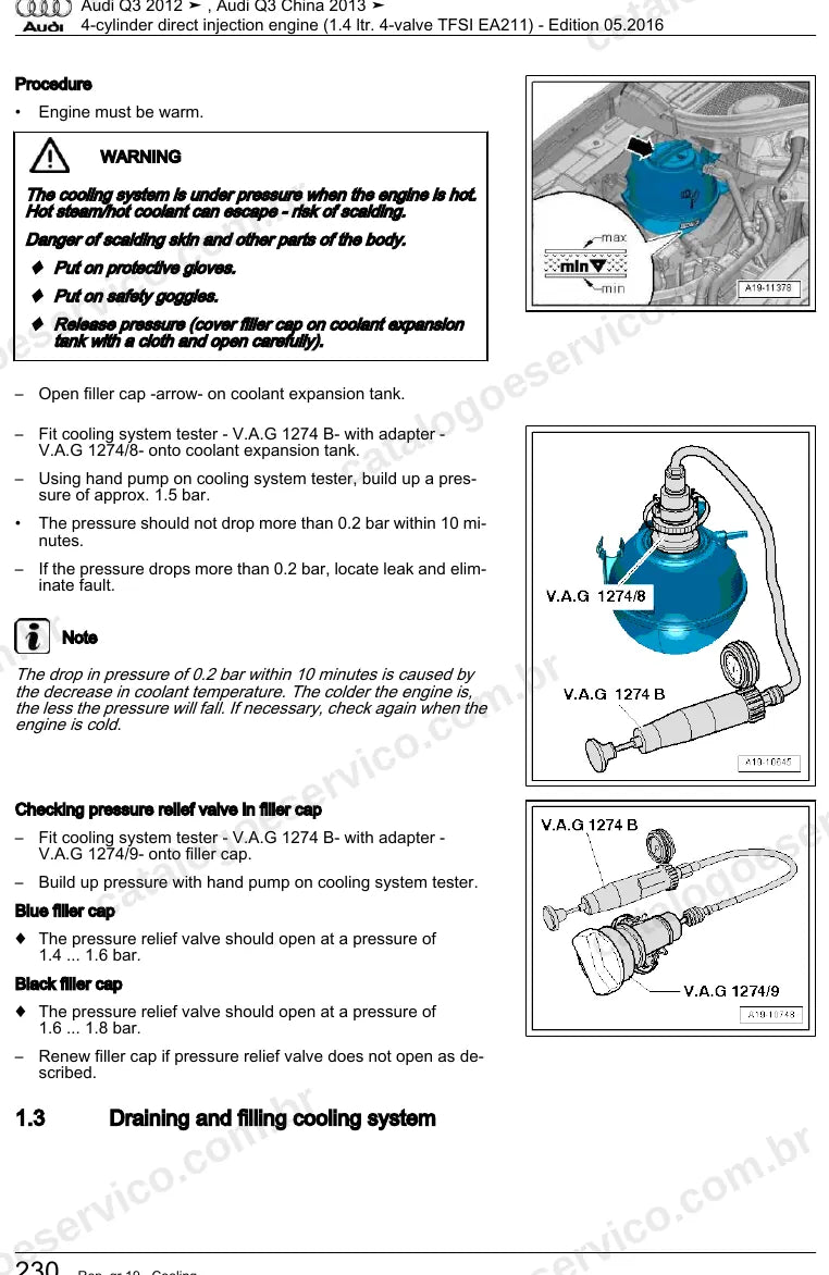 Página ilustrada do manual de serviço do motor 1.4 TFSI EA211 (CPTA) — Audi Q3 — figura 2