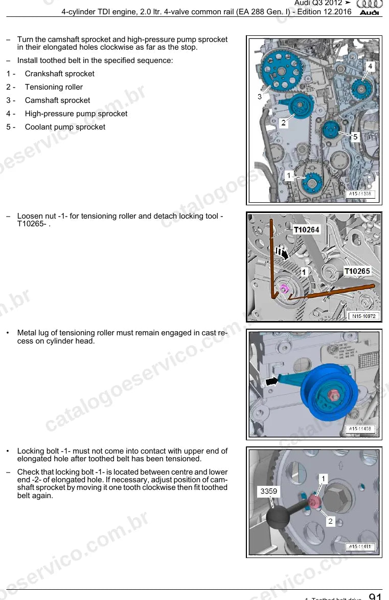 Página ilustrada do manual de serviço do motor 2.0 TDI EA288 (CUVC) — Audi Q3 — figura 3