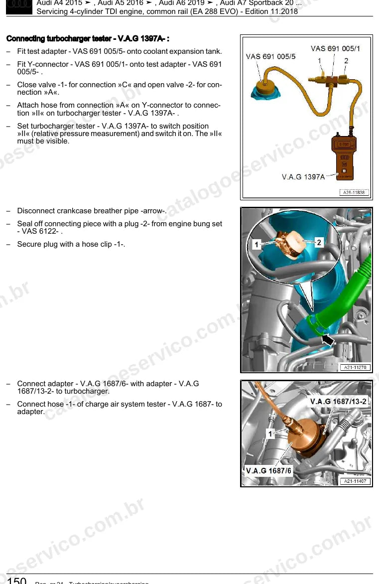 Página ilustrada do manual de serviço do motor 2.0 TDI EA288 EVO (DEZE) — Audi A4, A5 e A6 — figura 3