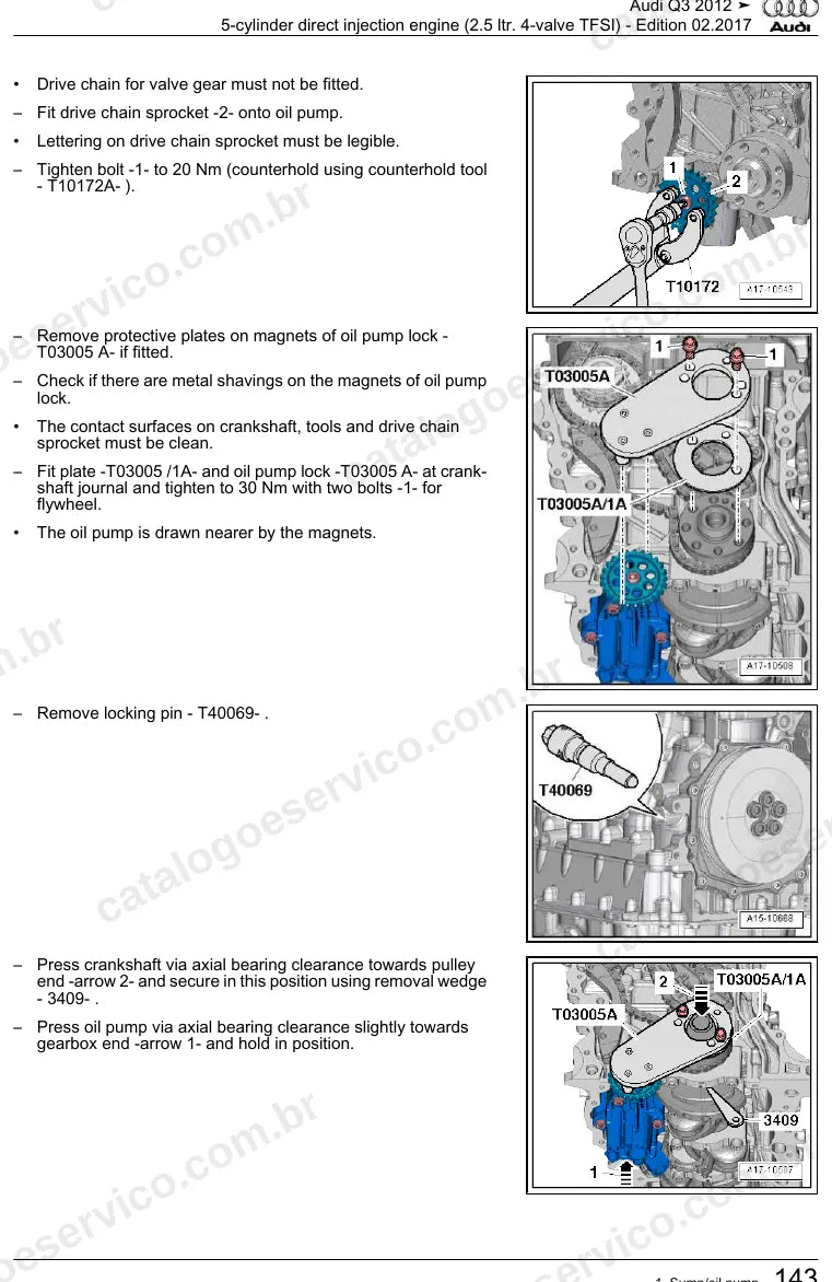 Página ilustrada do manual de serviço do motor 2.5 TFSI 5 Cilindros (CTSA) — Audi Q3 — figura 1