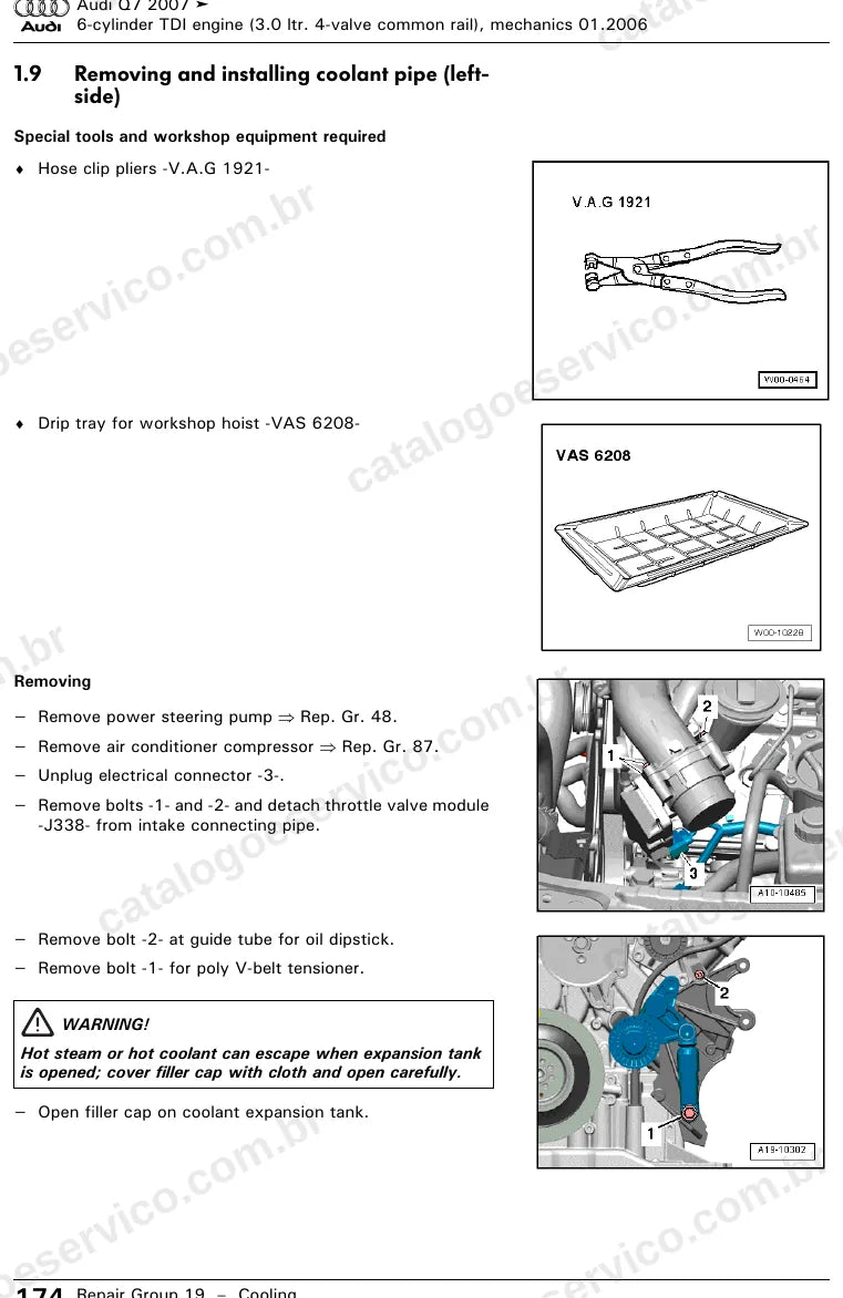 Página ilustrada do manual de serviço do motor 3.0 V6 TDI (BUN) — Audi Q7 — figura 2