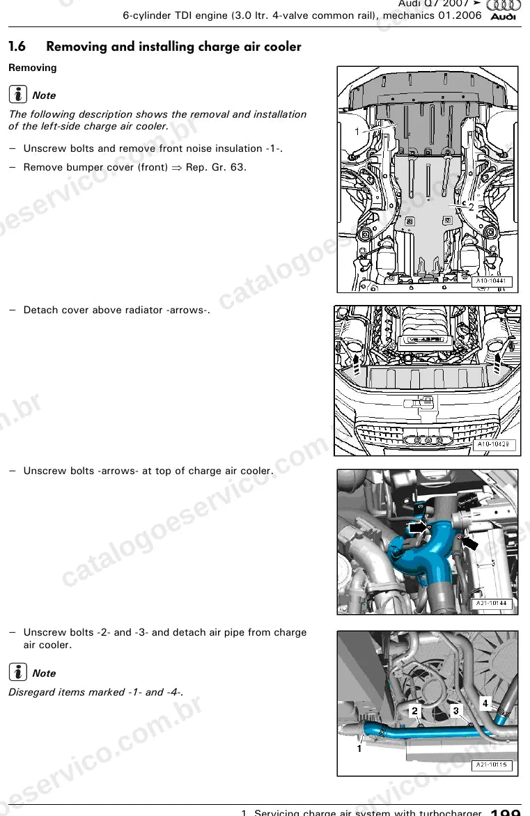 Página ilustrada do manual de serviço do motor 3.0 V6 TDI (BUN) — Audi Q7 — figura 4