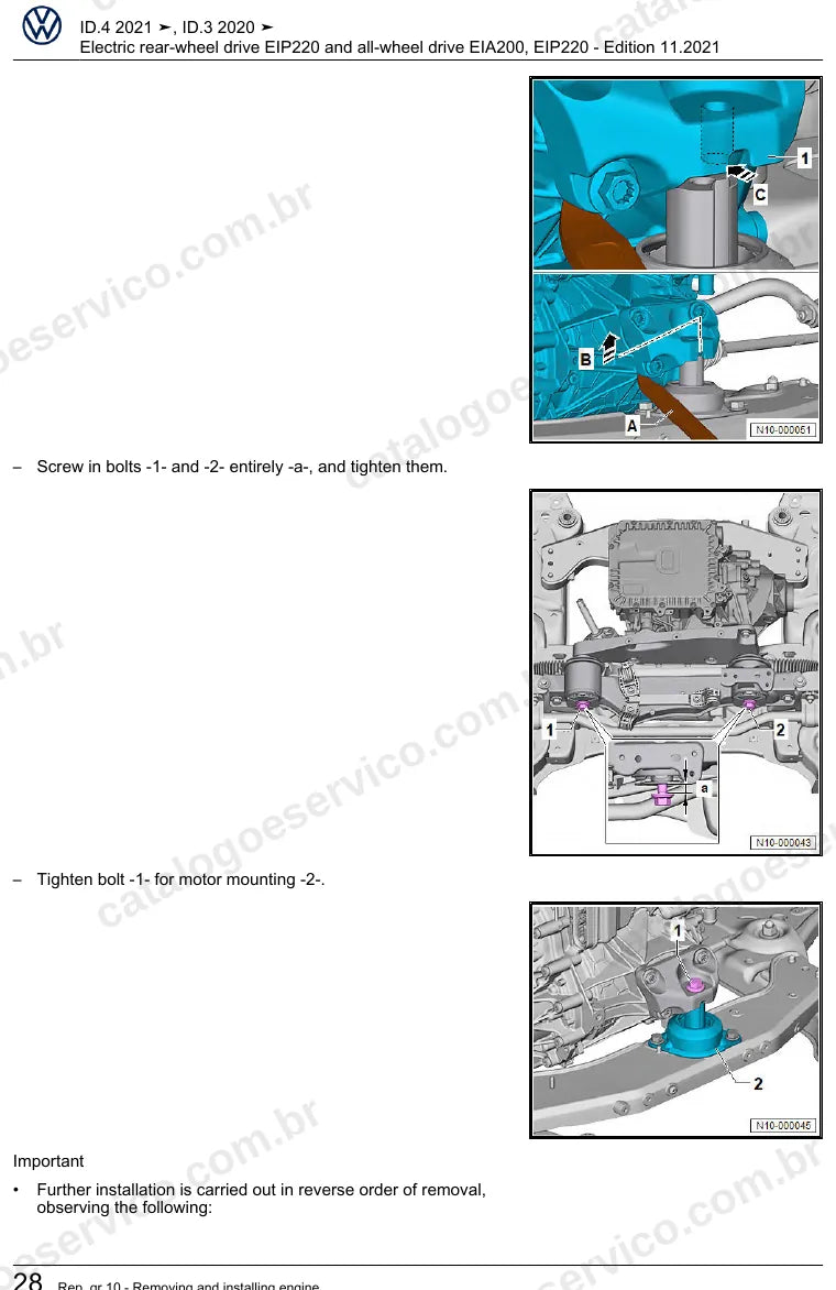 Página ilustrada do manual de serviço do motor Motores Elétricos EIP220 e EIA200 (EBJC) — ID.4 e ID.3 — figura 1
