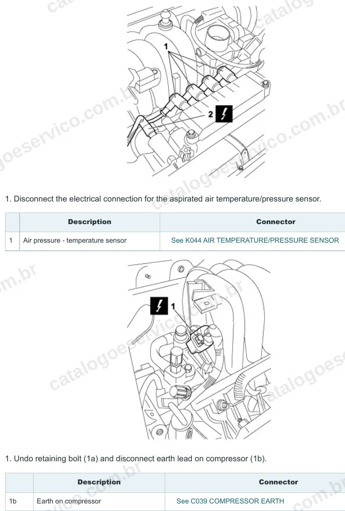 Página ilustrada do manual de serviço do motor Fiat 500 1.2 8V — figura 2