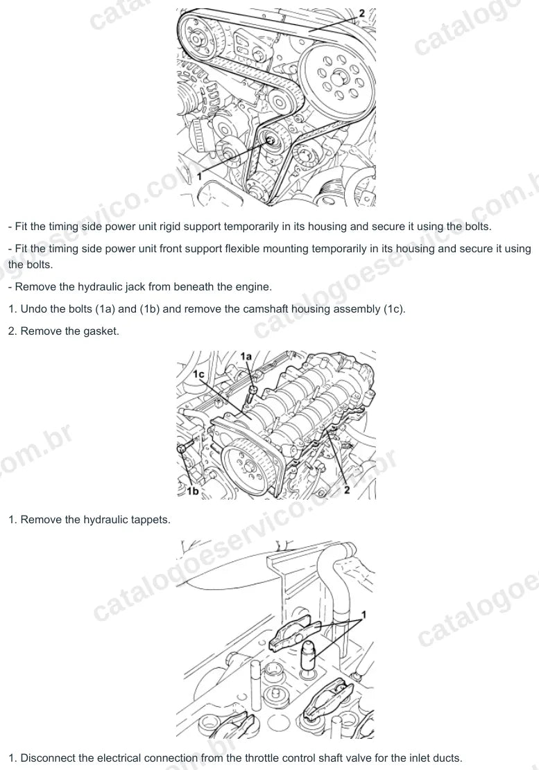 Página ilustrada do manual de serviço do motor Fiat Croma 1.9 JTD 16V — figura 3