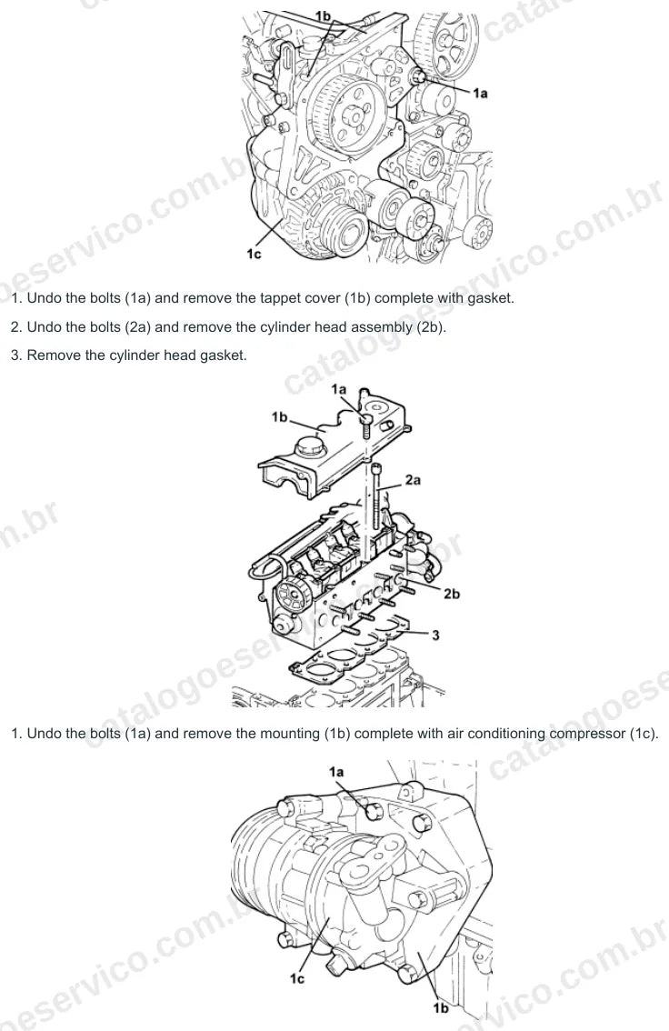 Página ilustrada do manual de serviço do motor Fiat Croma 1.9 JTD 8V — figura 1