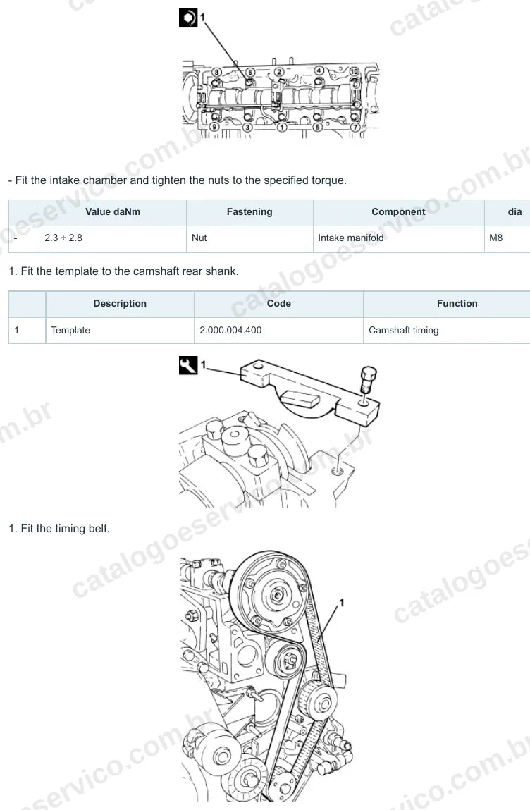 Página ilustrada do manual de serviço do motor Fiat Doblò 1.4 8V — figura 4