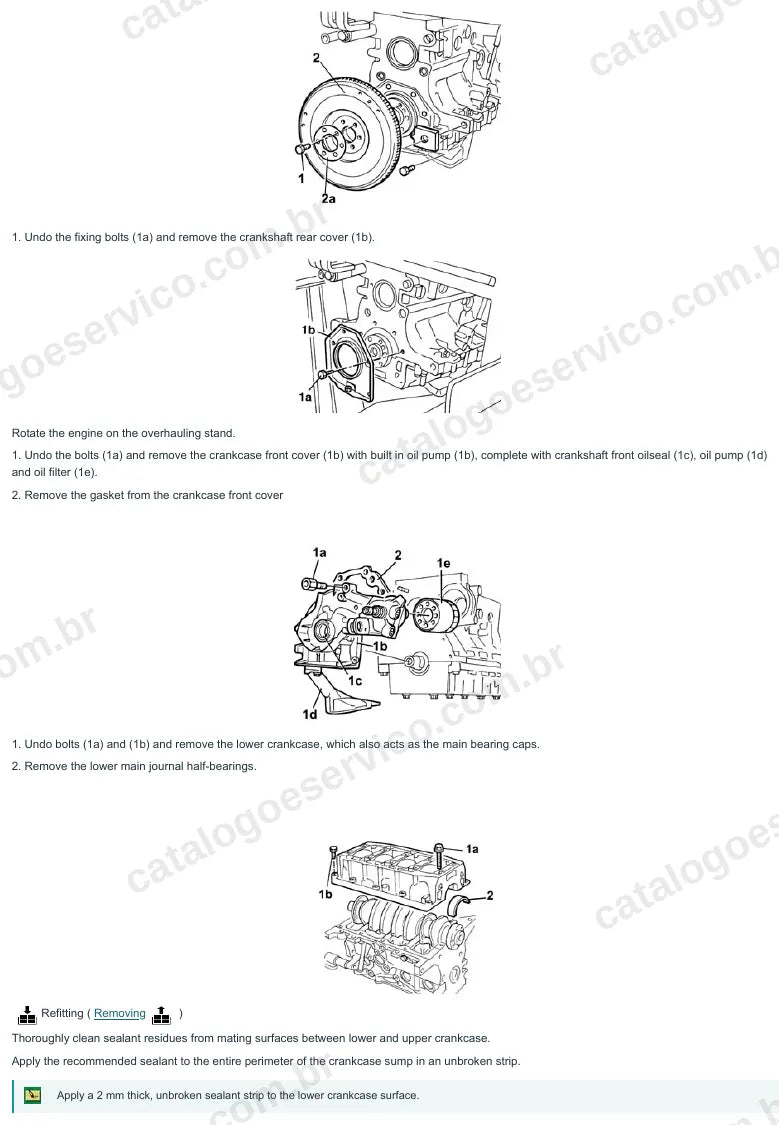 Página ilustrada do manual de serviço do motor Fiat Stilo 1.2 16V — figura 4