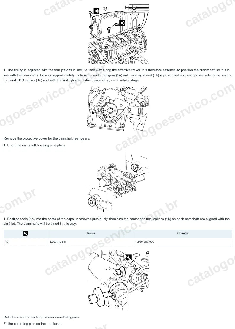 Página ilustrada do manual de serviço do motor Fiat Stilo 1.4 16V — figura 3