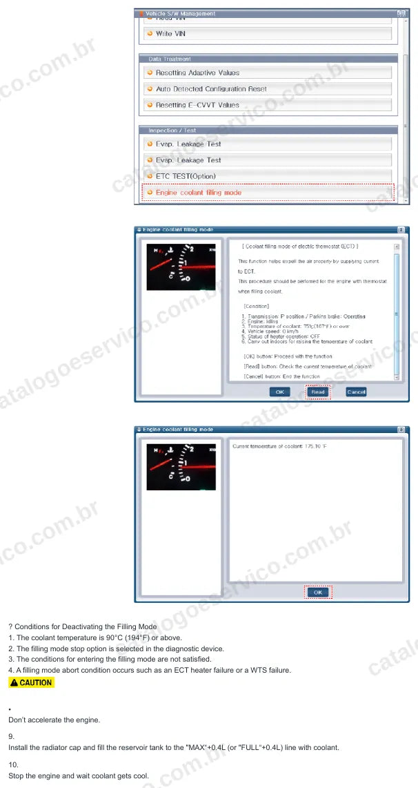 Página ilustrada do manual de serviço do motor Hyundai Elantra 2.0 MPI — figura 1