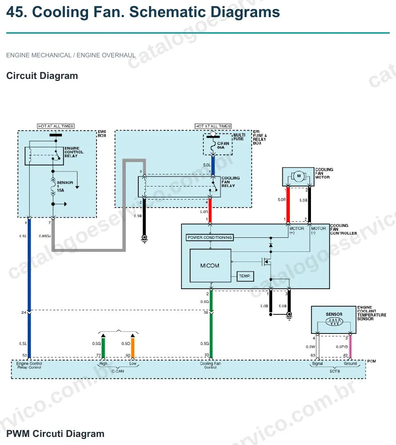 Página ilustrada do manual de serviço do motor Hyundai Santa Fe 2.4 GDI — figura 1