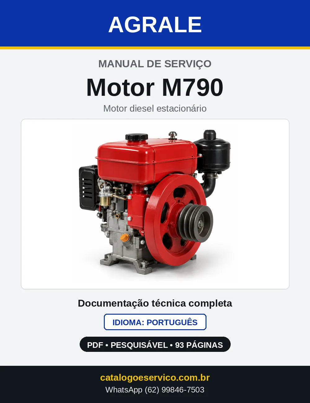 Capa do Manual de Serviço Agrale Motor M790 em PDF