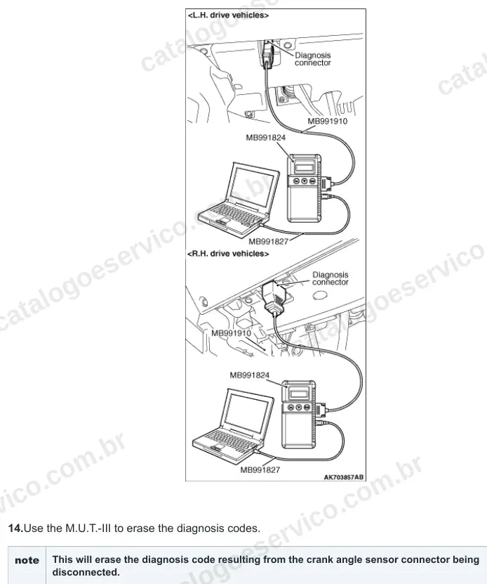 Página ilustrada do manual de serviço do motor Mitsubishi 4HK e 4HN 2.2 DI-D Diesel 16V — figura 2