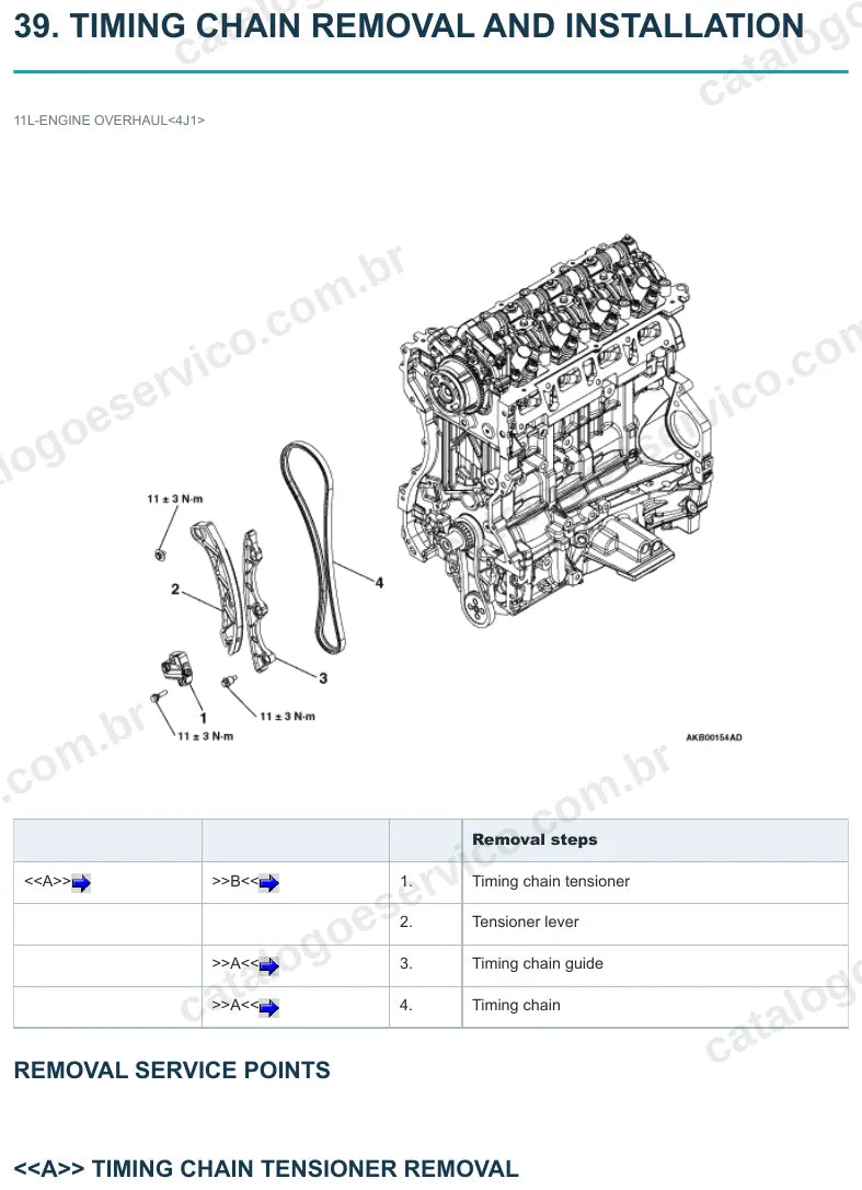 Página ilustrada do manual de serviço do motor Mitsubishi 4J10 1.8 16V — figura 4