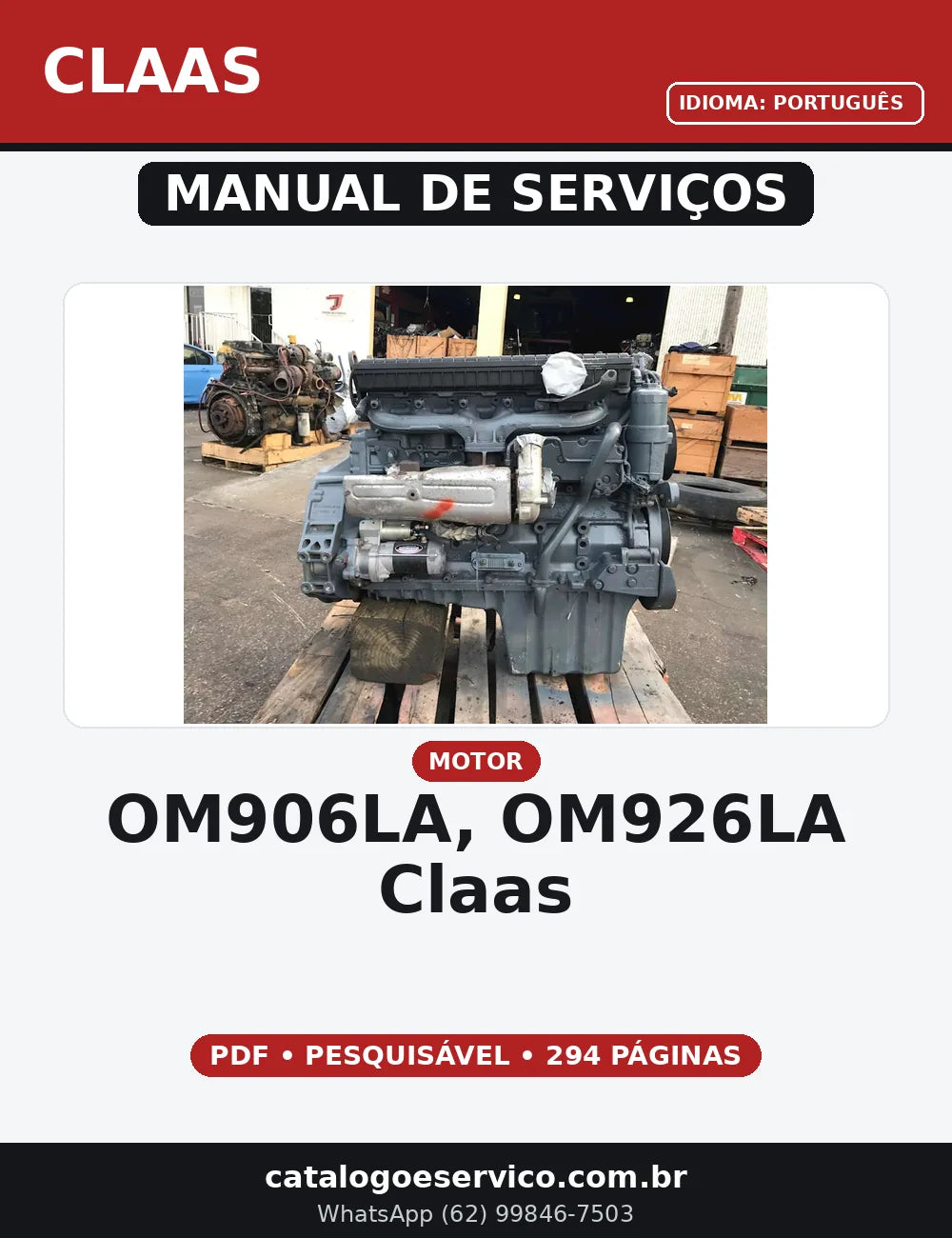 MANUAL DE SERVIÇO MOTOR - OM906LA, OM926LA CLAAS — capa do manual de serviço