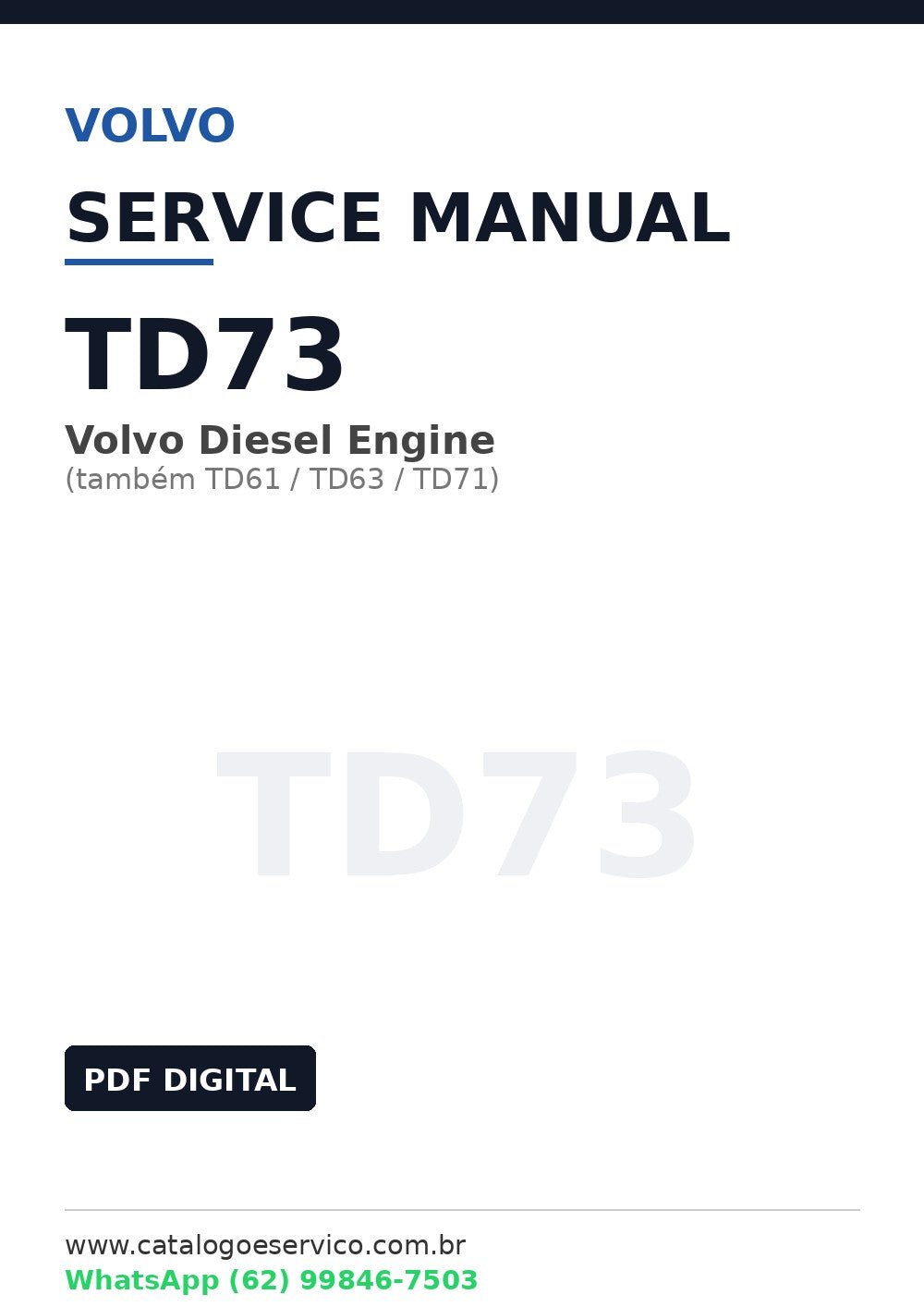 Manual de Serviço Motor Volvo TD73