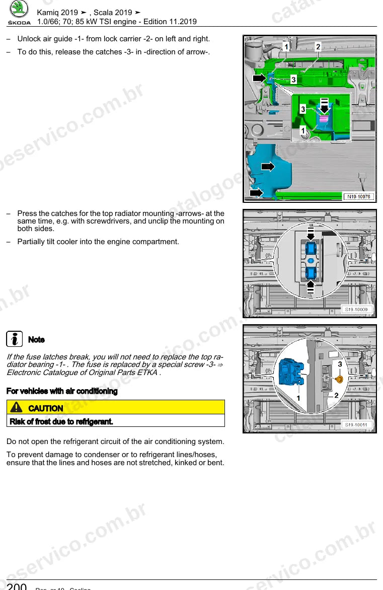 Página ilustrada do manual de serviço do motor 1.0 TSI 3 Cilindros (DKRF) — Skoda Kamiq e Scala — figura 3