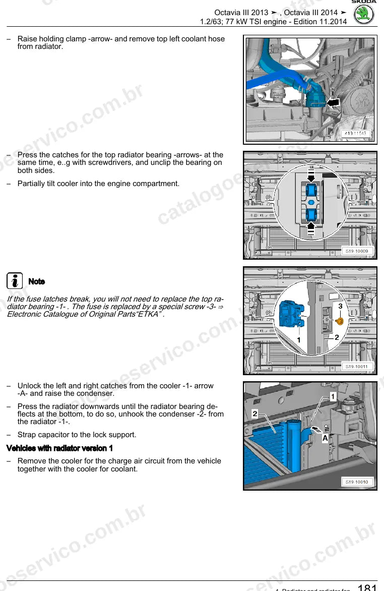 Página ilustrada do manual de serviço do motor 1.2 TSI (CJZB) — Skoda Octavia III — figura 1