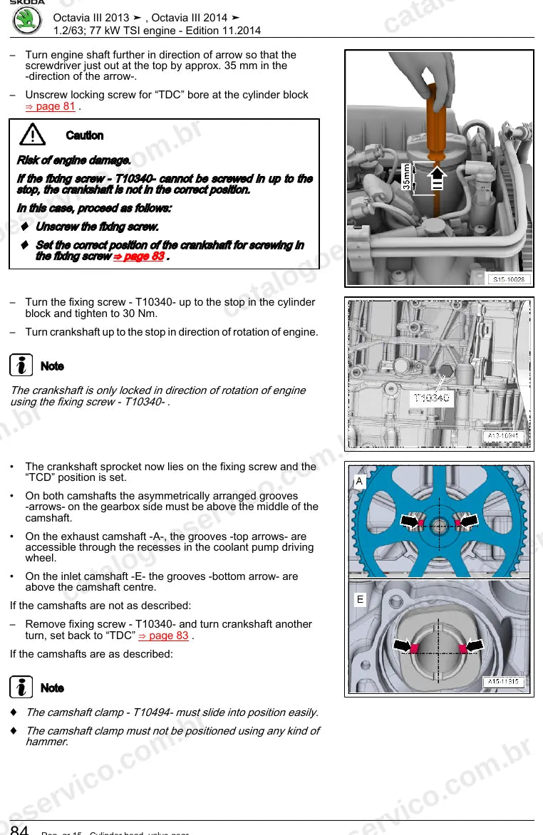 Página ilustrada do manual de serviço do motor 1.2 TSI (CJZB) — Skoda Octavia III — figura 3