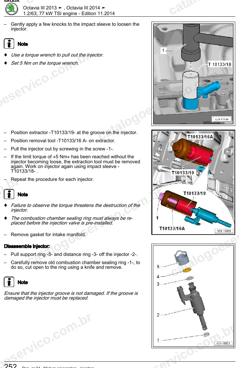 Página ilustrada do manual de serviço do motor 1.2 TSI (CJZB) — Skoda Octavia III — figura 4