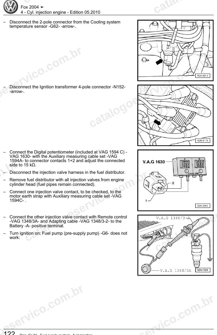 Página ilustrada do manual de serviço do motor 1.4 (BKR) — Fox — figura 3