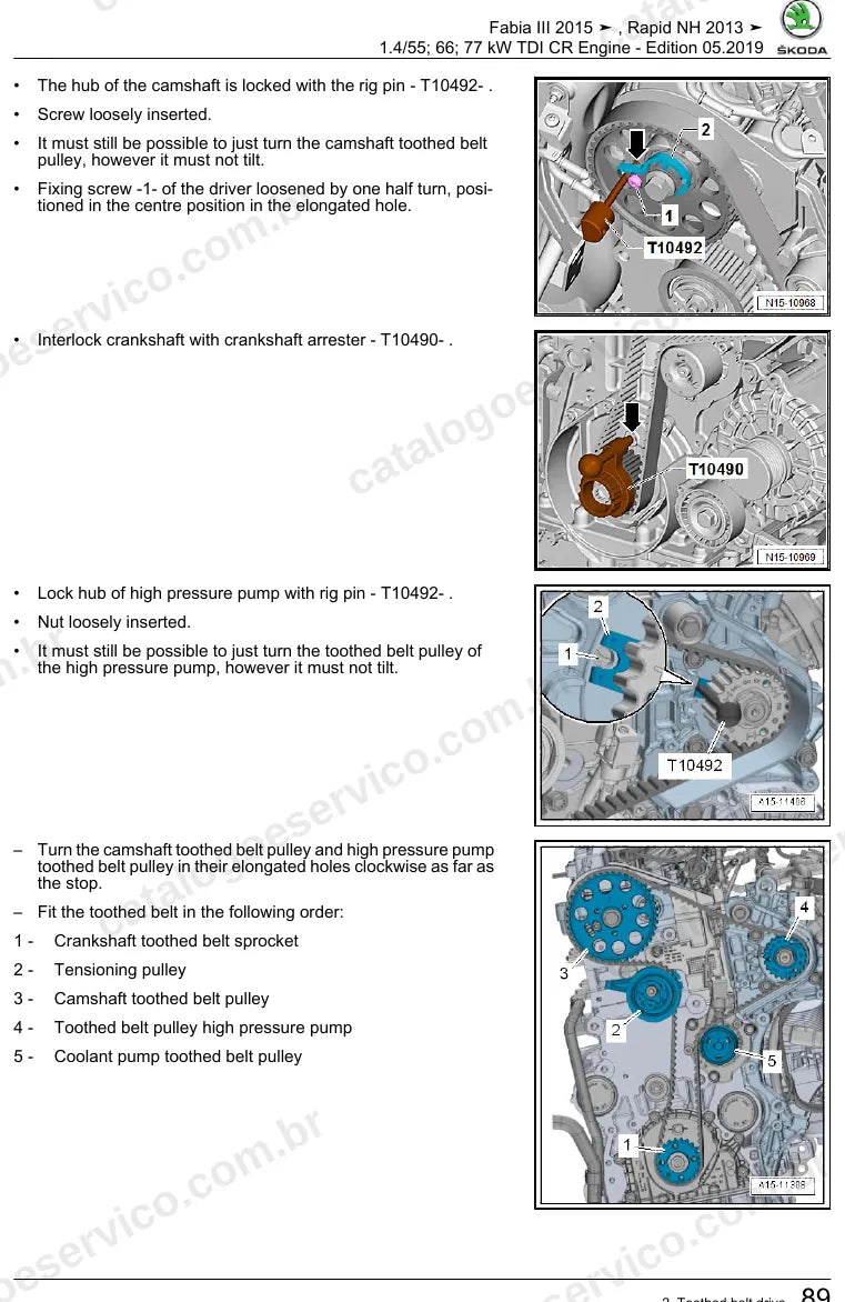 Página ilustrada do manual de serviço do motor 1.4 TDI Common Rail 3 Cilindros (CUSB) — Skoda Fabia III e Rapid — figura 2