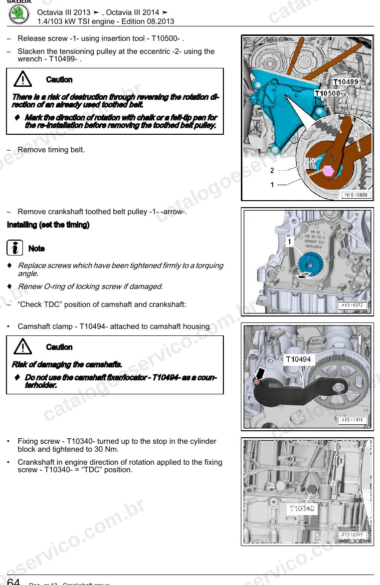 Página ilustrada do manual de serviço do motor 1.4 TSI 103 kW (CHPA) — Skoda Octavia III — figura 4