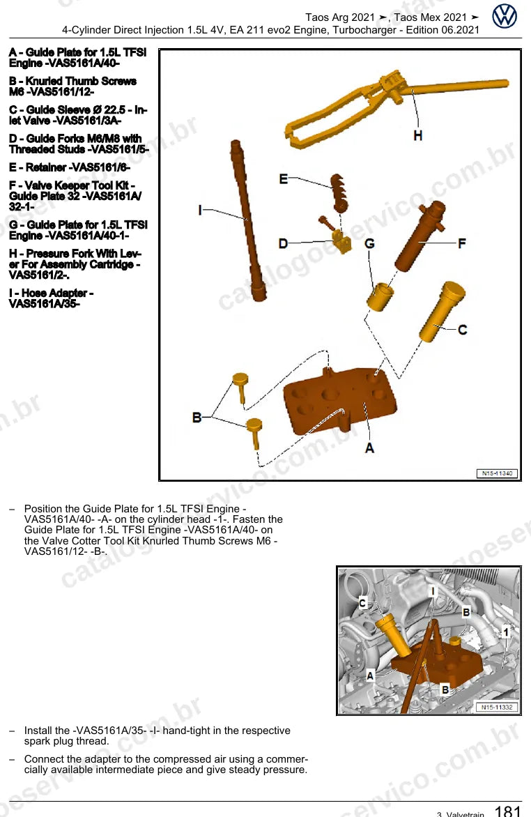 Página ilustrada do manual de serviço do motor 1.5 TSI EA211 evo2 (DNKA) — Taos — figura 2