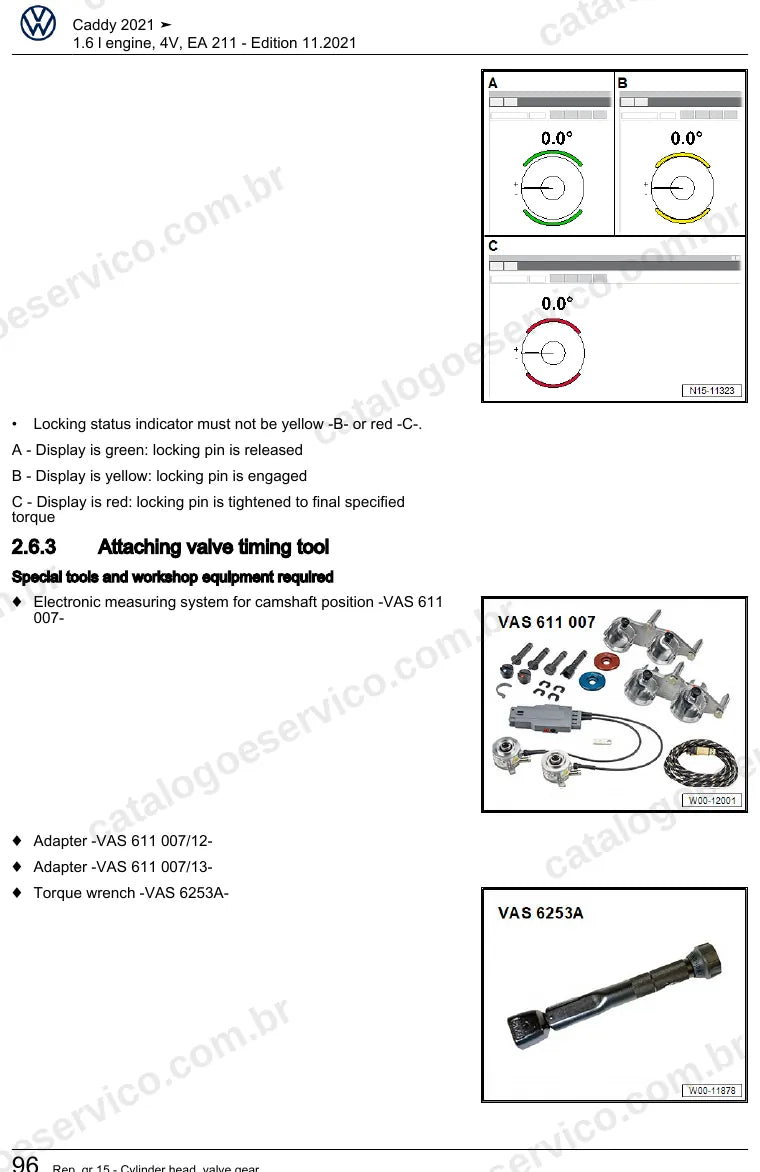 Página ilustrada do manual de serviço do motor 1.6 MPI EA211 (DWYA) — Caddy — figura 4
