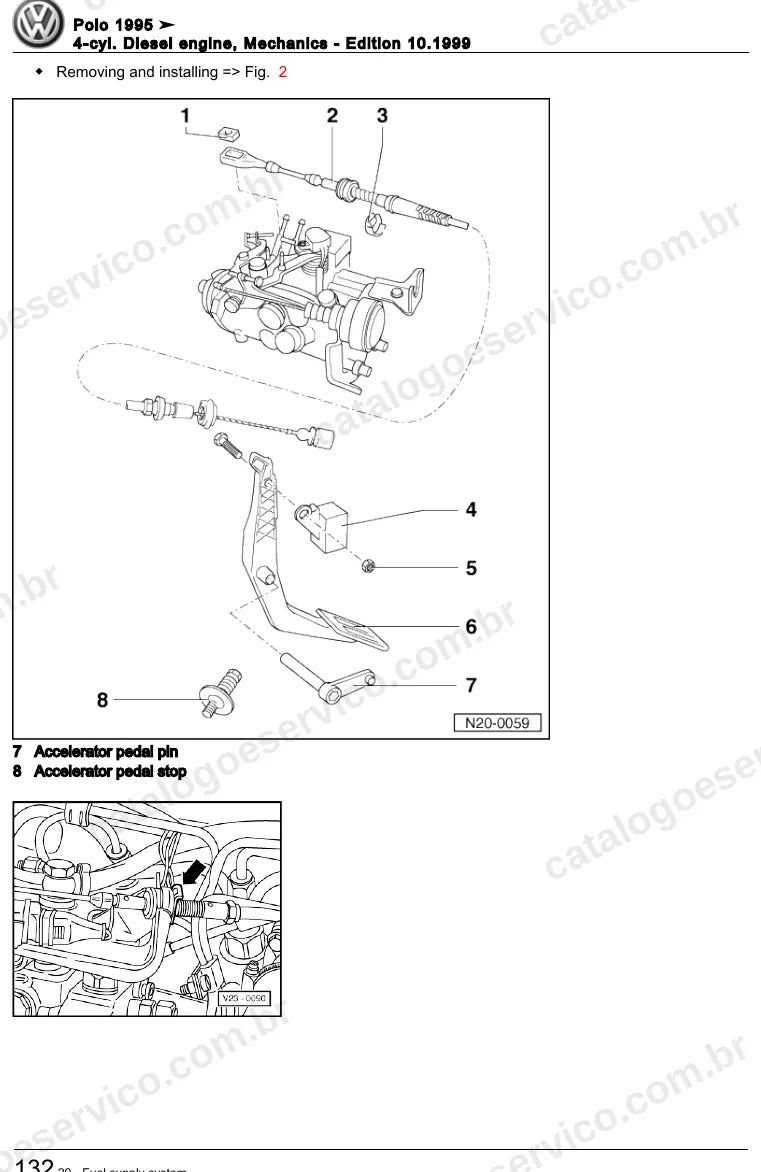 Página ilustrada do manual de serviço do motor 1.7 e 1.9 Diesel (AEF) — Polo — figura 2