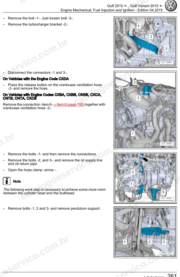Página ilustrada do manual de serviço do motor 1.8 TSI (CNTA) — Golf e Golf Variant — figura 2