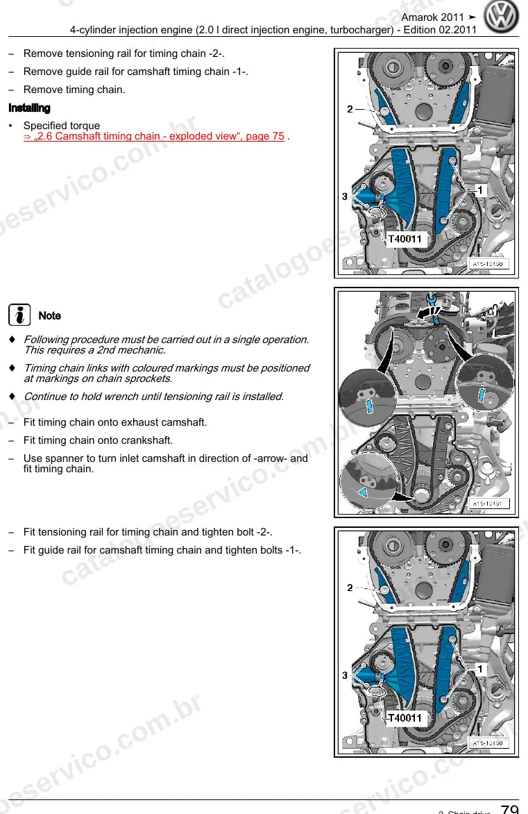 Página ilustrada do manual de serviço do motor 2.0 TSI (CFPA) — Amarok — figura 1