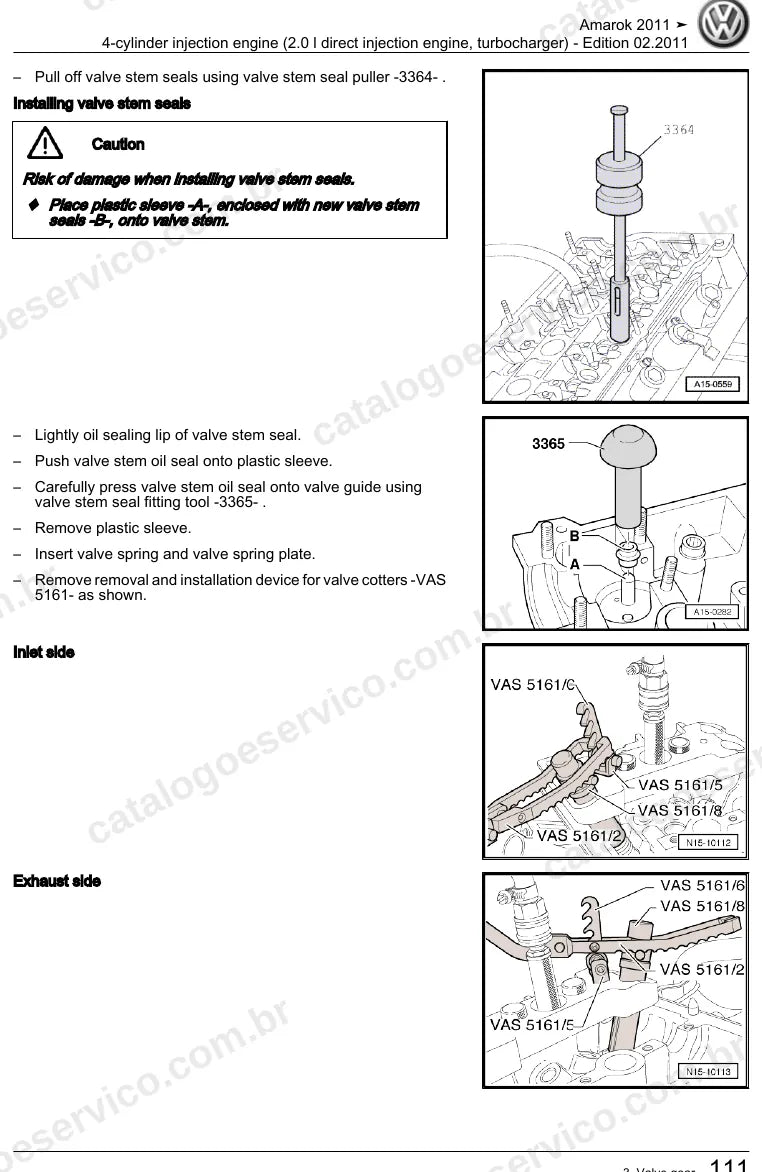 Página ilustrada do manual de serviço do motor 2.0 TSI (CFPA) — Amarok — figura 3