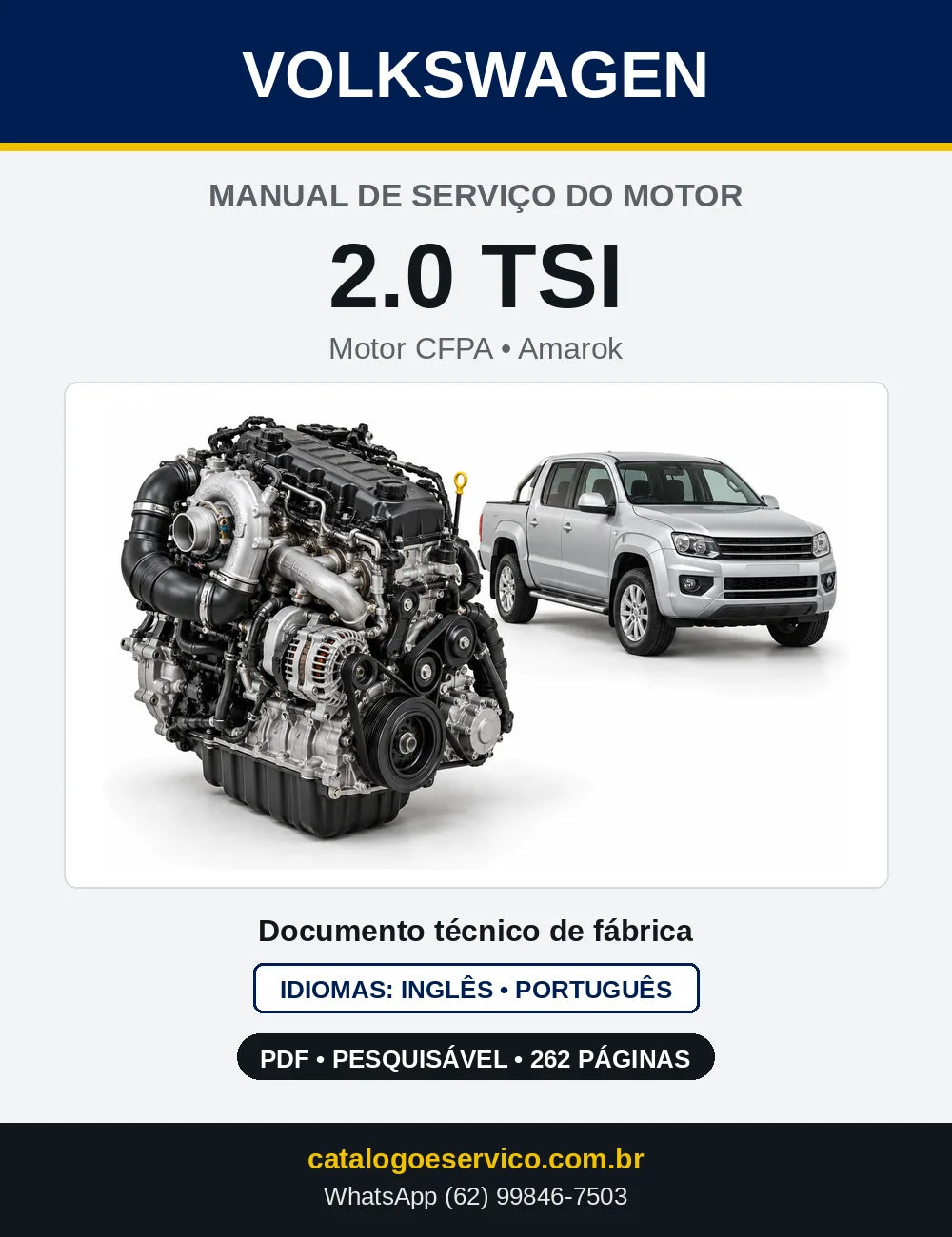 Capa do manual de serviço do motor 2.0 TSI (CFPA) — Amarok em PDF