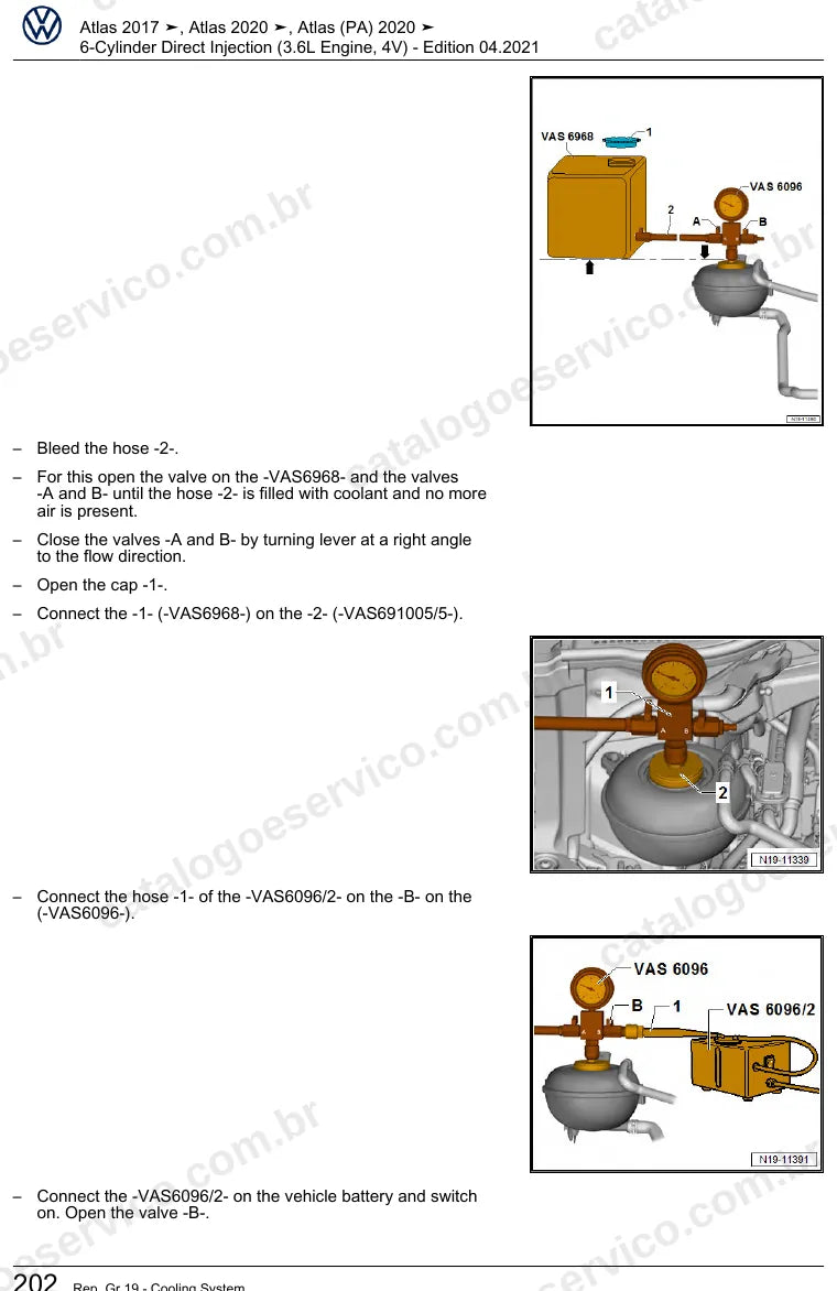 Página ilustrada do manual de serviço do motor 3.6 V6 FSI (CDVC) — Atlas — figura 2