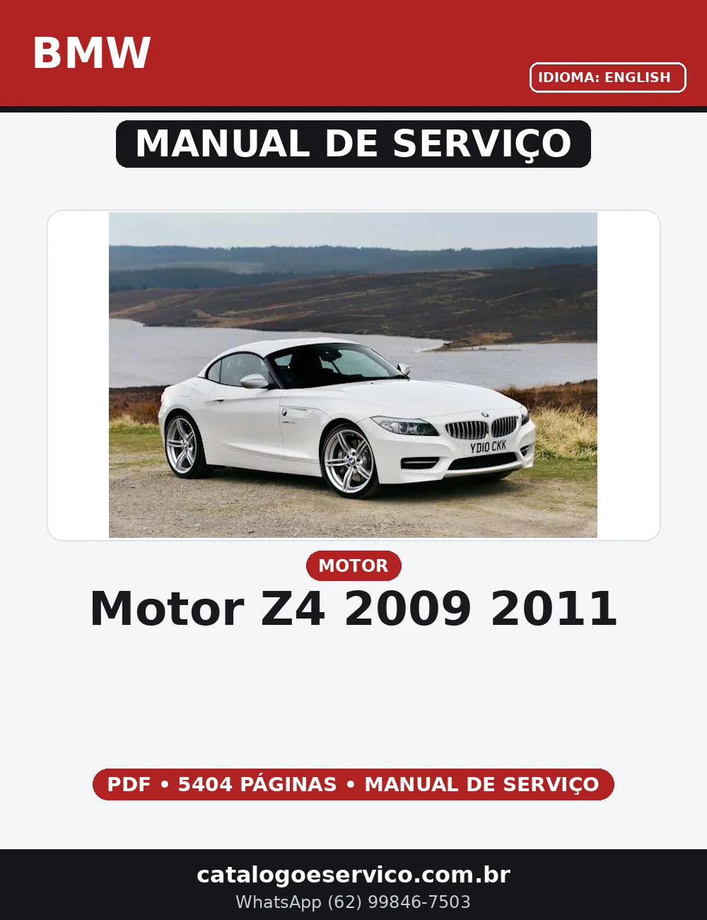 MANUAL DE SERVIÇO MOTOR  Z4 2009-2011 BMW — capa do manual de serviço