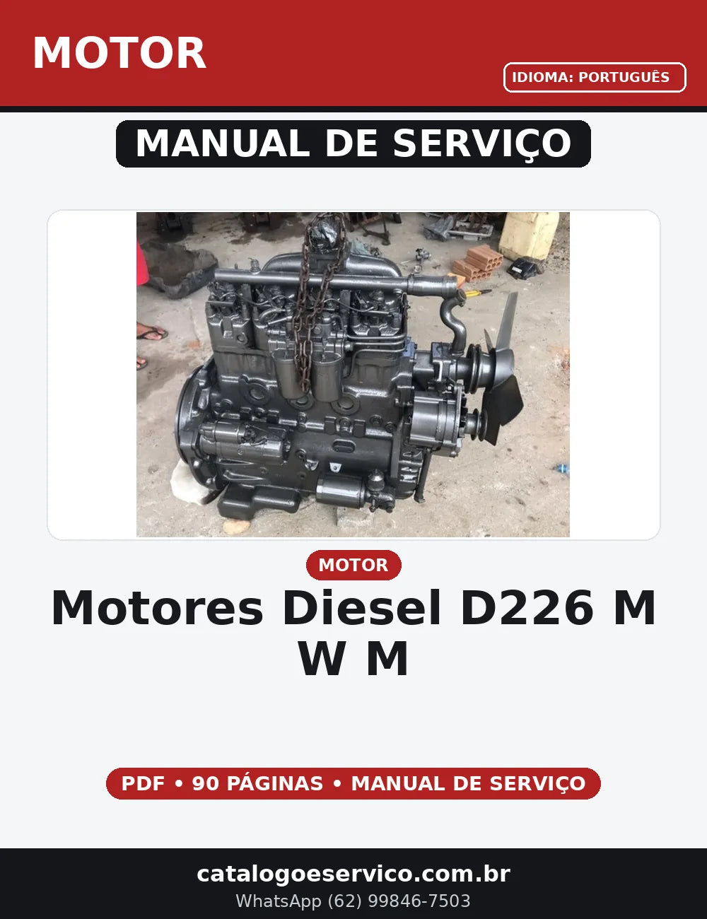 MANUAL DE SERVIÇO   MOTORES DIESEL D226 M W M — capa do manual de serviço