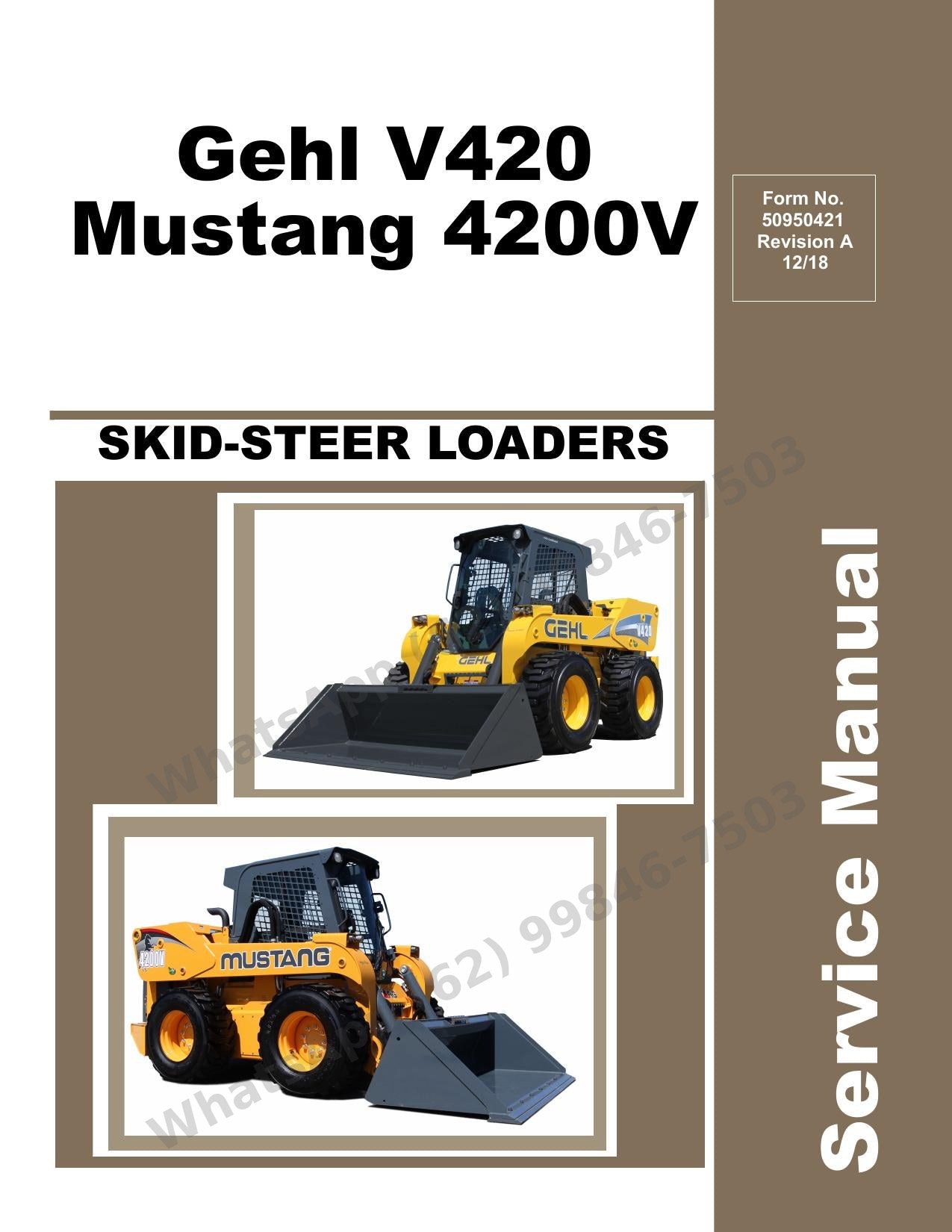 Manual de Serviço Mustang 4200V V420 Mini Carregadeira — O gigante da categoria por dentro: procedimentos completos da edição 2018