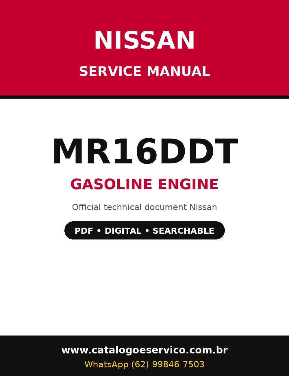 Manual de Serviço Nissan MR16DDT - Motor a Gasolina (Inglês)