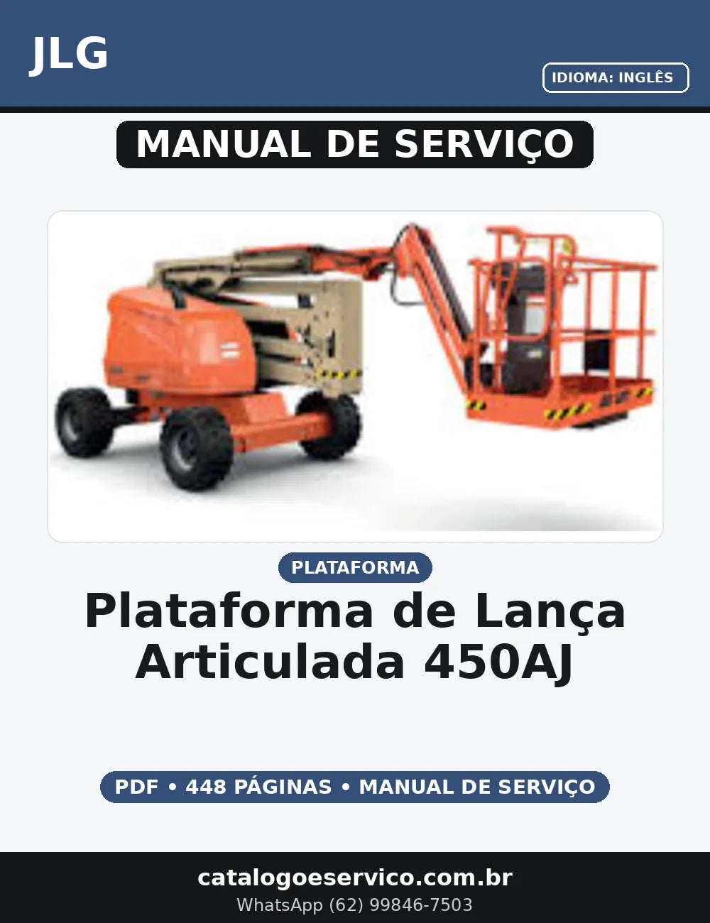 MANUAL DE SERVIÇO PLATAFORMA DE LANÇA ARTICULADA 450AJ  JLG — capa do manual de serviço