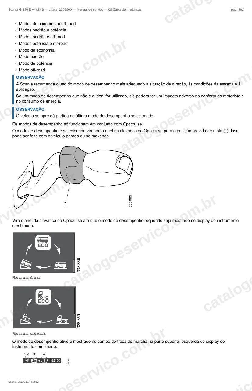 Ilustração do grupo caixa de mudanças no Manual de Serviço Scania G 230