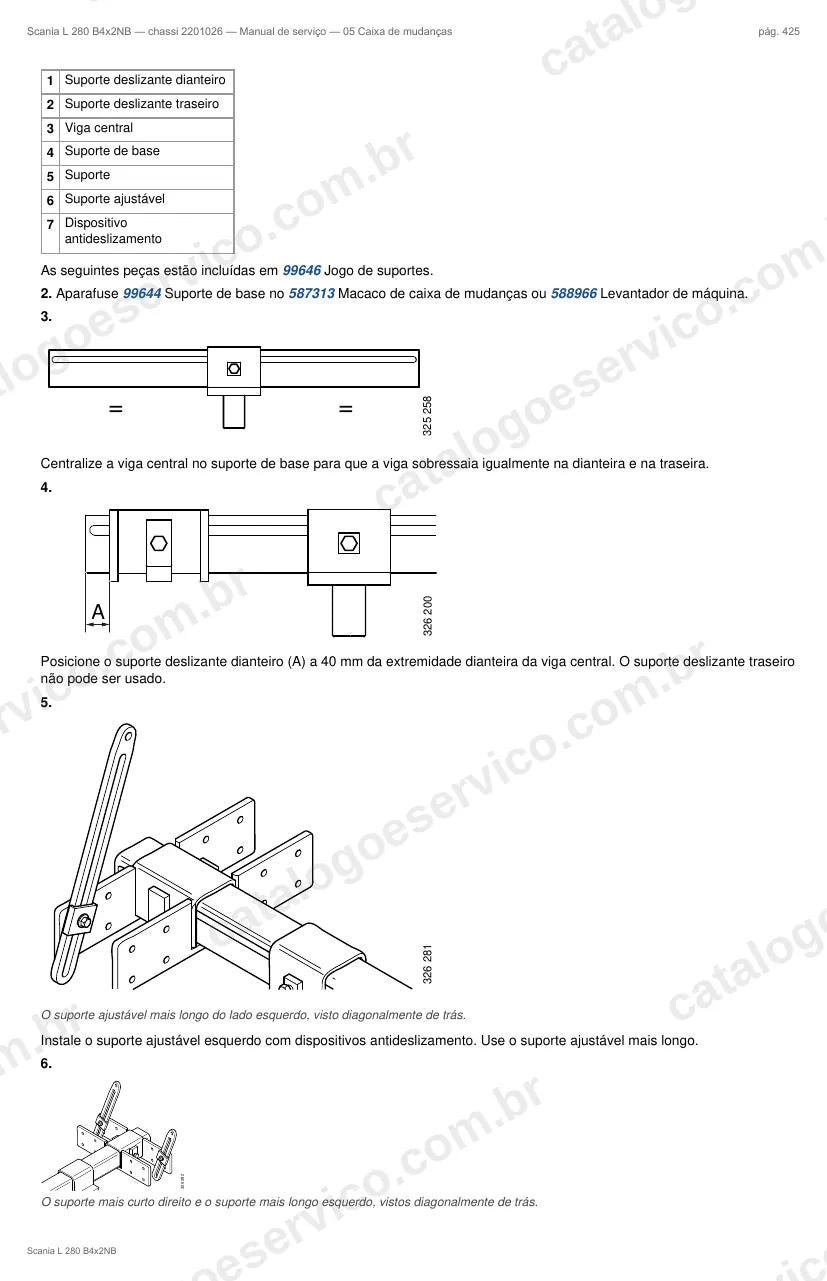 Ilustração do grupo caixa de mudanças no Manual de Serviço Scania L 280